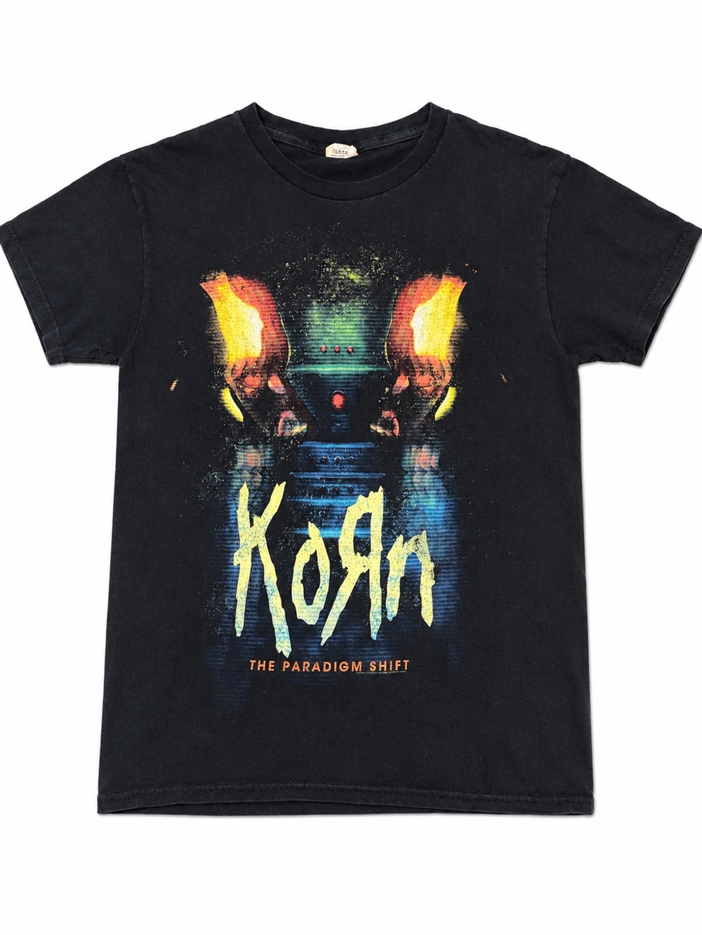 Korn The Paradigm Shift Tour 2014 Black Graphic Band Tee Size Small
